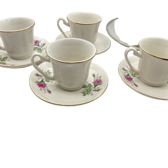 VTG Moss Rose coffee pot set Floral Chintz country cottage core shabby chic - Picture 14 of 16